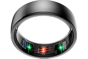 EOGBM Smart Health Ring Sleep Health Tracker for Women Men with Heart Rate, Blood Oxygen, Sleep Monitor, Steps,Calories, 5ATM Waterproof for iPhone/Android, No Subscription Fee(Black, 10#)