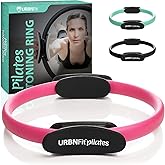 URBNFit Pilates Ring - 12" Magic Circle w/Dual Grip, Foam Pads for Inner Thigh Workout, Toning, Fitness & Pelvic Floor Exercise - Yoga Rings w/Bonus Exercise Guide