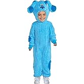 Toddler Blue's Clues Costume | Kids Hooded Dog Jumpsuit with Tail and Fingerless Gloves for Halloween Fun