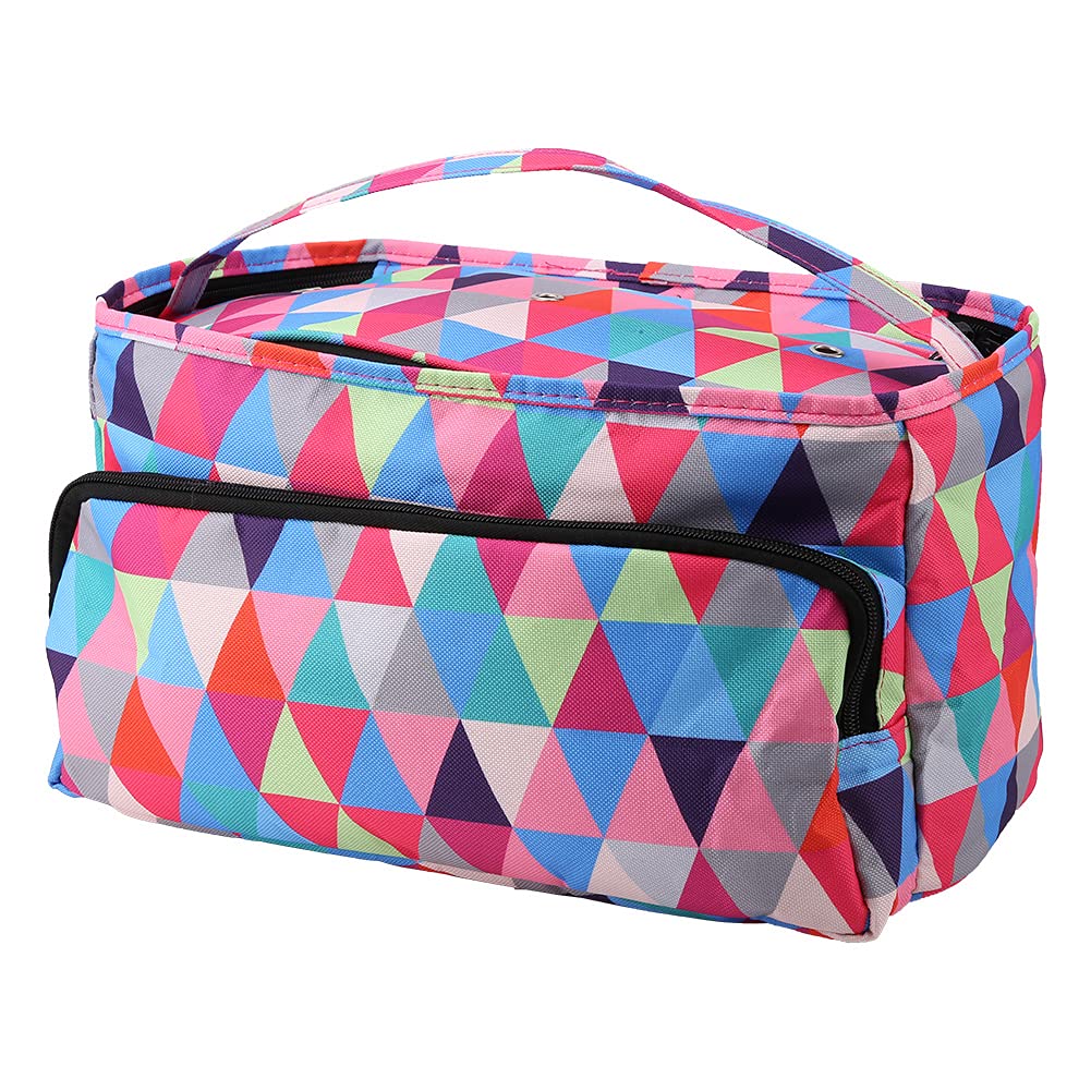 Knitting Bag for Yarn Storage & Crochet Accessories Large Capacity Tote with Compartmentalized Organizer, Portable Square Yarn Carrier for Knitters