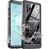 MOZOTER for Samsung Galaxy Note 10 Plus Case Waterproof,[IPX8 Underwater Case][Full Body Shockproof & Military Dropproof] Built-in Screen Protector for Samsung Note 10+ Plus 6.8 inch-Black