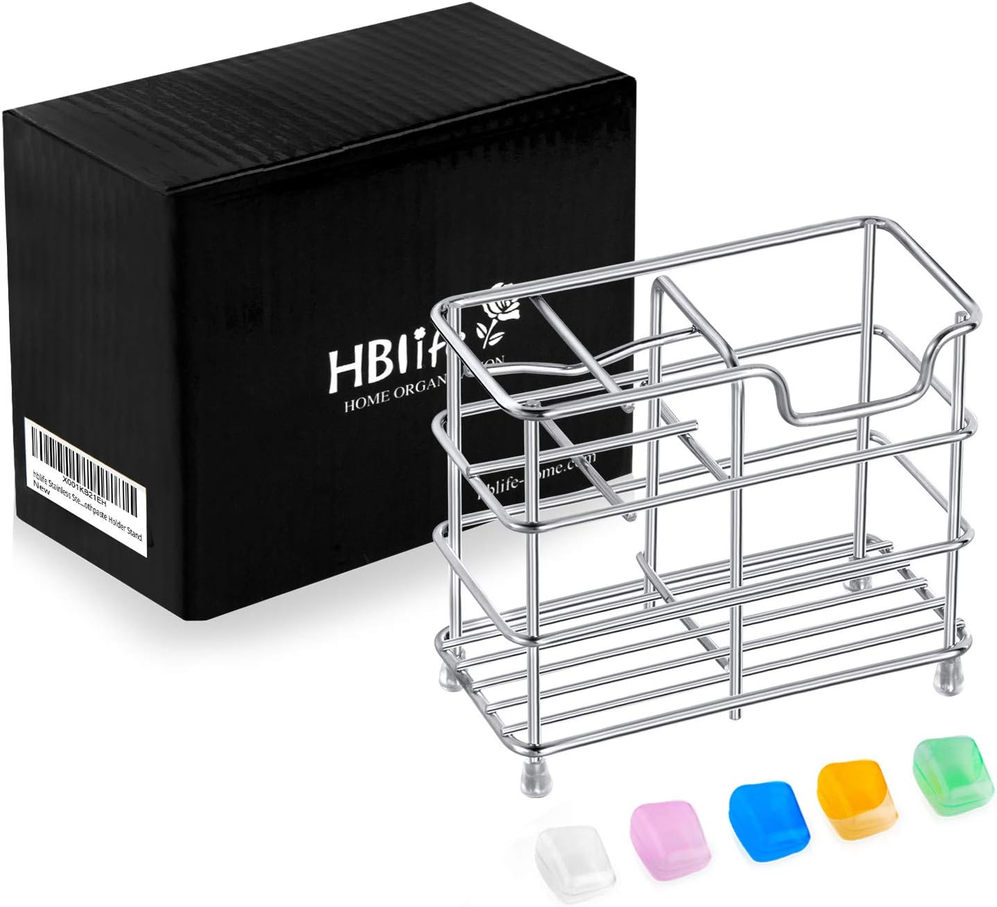 HBlife Stainless Steel Bathroom Toothbrush Holder Toothpaste Holder Stand, Silver: Home & Kitchen