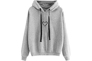 GOFLIC Womens Zip Up Hoodies,Teen Girl Heart Shape Sweater Long Sleeve Hoodies Valentine's Day Drawstring Pullover Tops