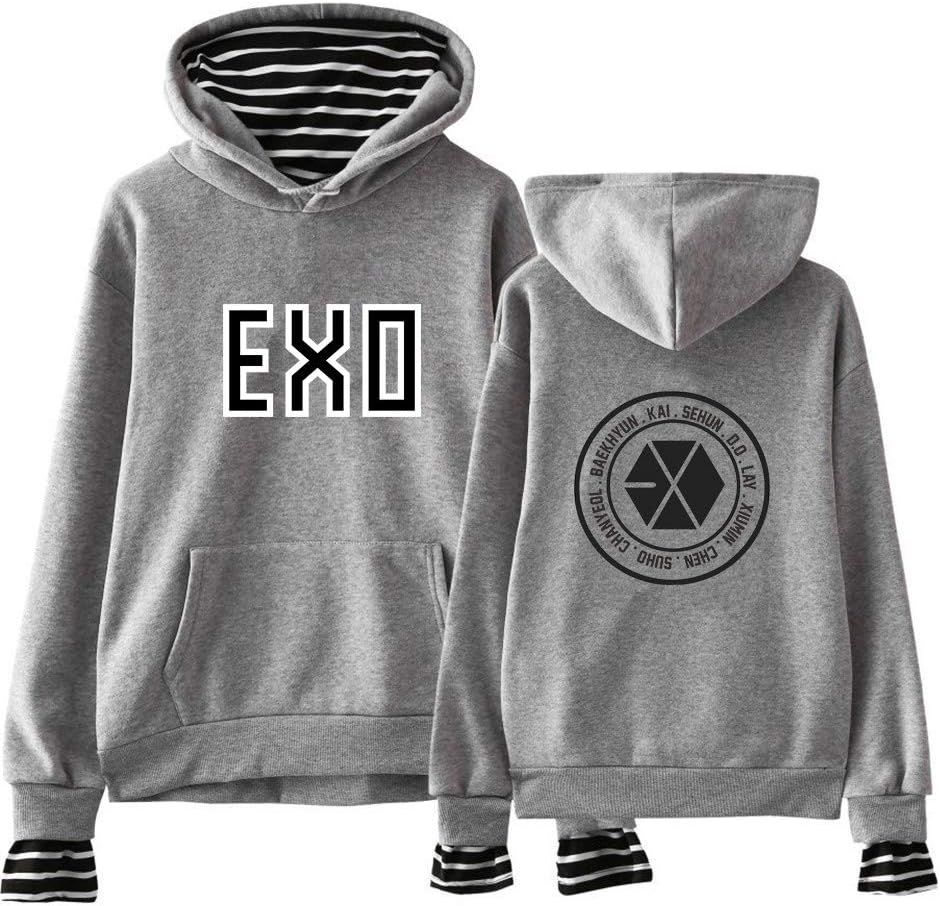 VJkjlmlFG EXO Fashion Hooded Sweatshirts Couple 2-in-1 Sweatshirts