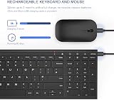 Seenda WGJP-031B Wireless Keyboard Mouse Set Ultra-Thin Aluminum Black UK Layout view 2
