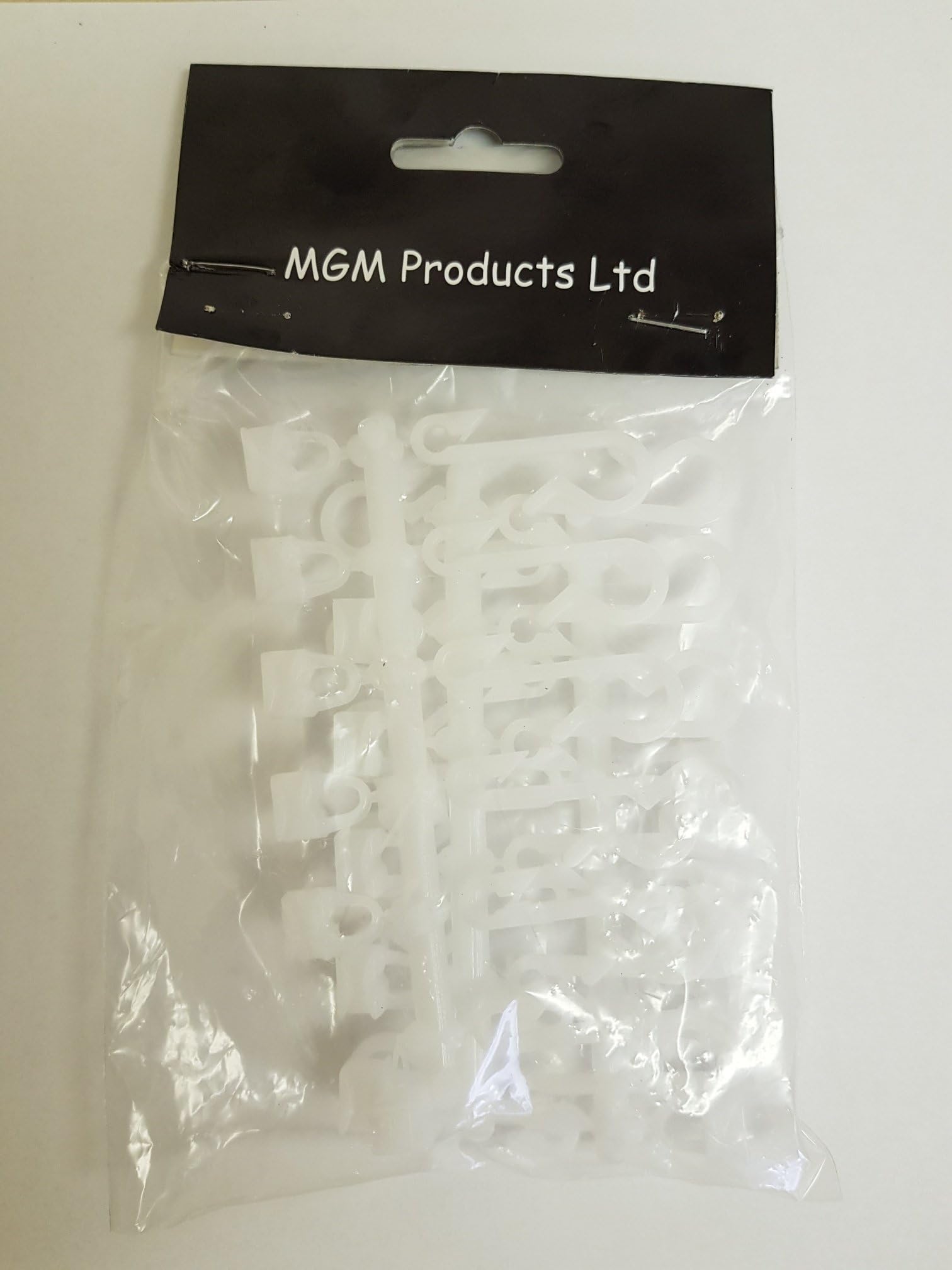 MGM 48 x Replacement Bathroom Shower Curtain Hooks Fits Glider Rail Tracks in WHITE