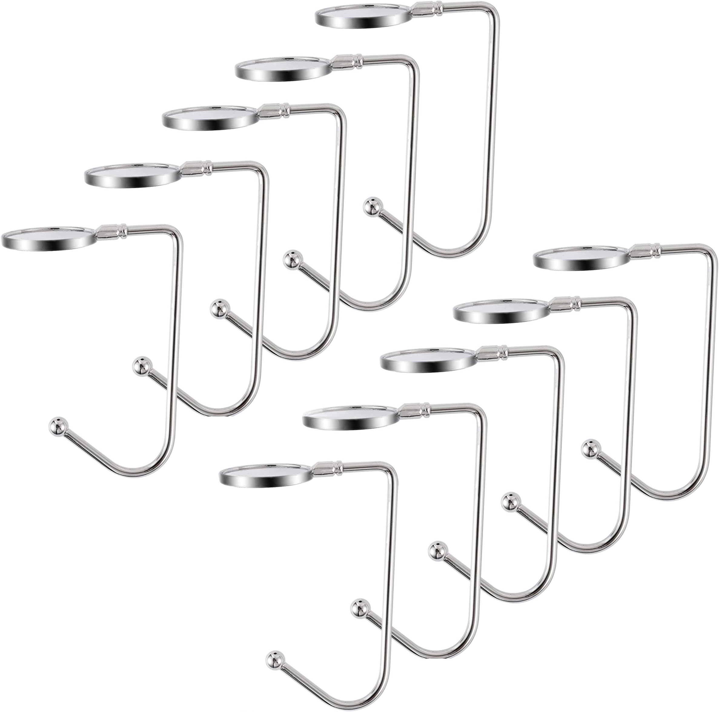 Christmas Stocking Holders - Non-Slip Safety Fireplace & Mantel Hooks for Christmas Party Decoration (Silver, 10)
