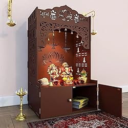 HomScape Lotus Pattern MDF Wood Temple with