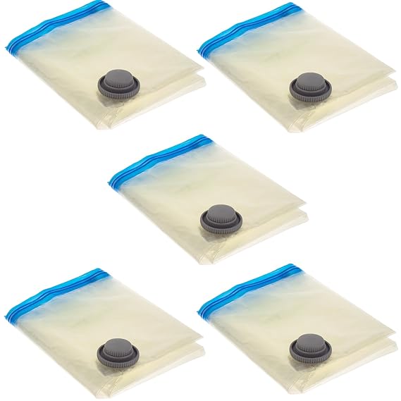 Smartfox 5 TLG. Vakuum Vakuumbeutel Vakuumtasche Schutzhülle Aufbewahrungsbeutel Zip-Beutel für Kleidung Kleider Reise Aufbew