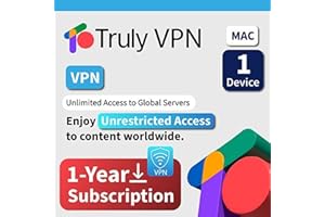 TRULY OFFICE TrulyOffice Truly VPN for Window | 1-Year Subscription | 1 Device | Unlimited Access to Global Servers | Secure and Private Browsing | Physical Activation Card