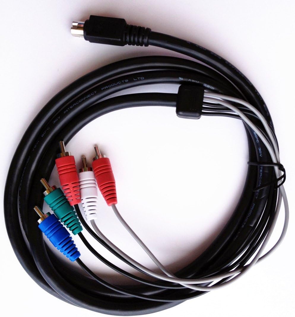 Mini DIN 8pin To 5 RCA Component Video Audio Input/Output Adapter