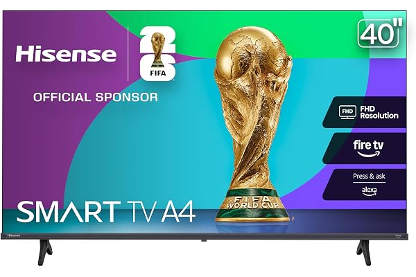 Hisense 40-Inch Class A4 Series FHD 1080p Smart Fire TV (40A4NF) - DTS Virtual: X, Slim Bezel Design, Alexa Built in, Streaming TV, Black