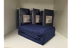 LINEN SUPERSTORE Microfiber Wood Frame Waterbed Sheet Set with Stay Tuck Poles - Solid Color with Embroidery(Navy, Super Single Waterbed)