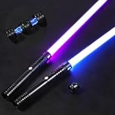 Oomyeh 2Pack FX Dueling Lightsaber Battle Sounds Metal Hilt Update 20 Colors Changeable 4 Modes 2 in 1 Light Sabers Perfect Christmas Halloween Present for Kids