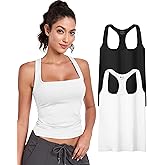 OLCHEE Womens 2PK High Neck Tank Tops Workout Long Seamless Trendy Basic Shirts Going Out Slim Fit 2025