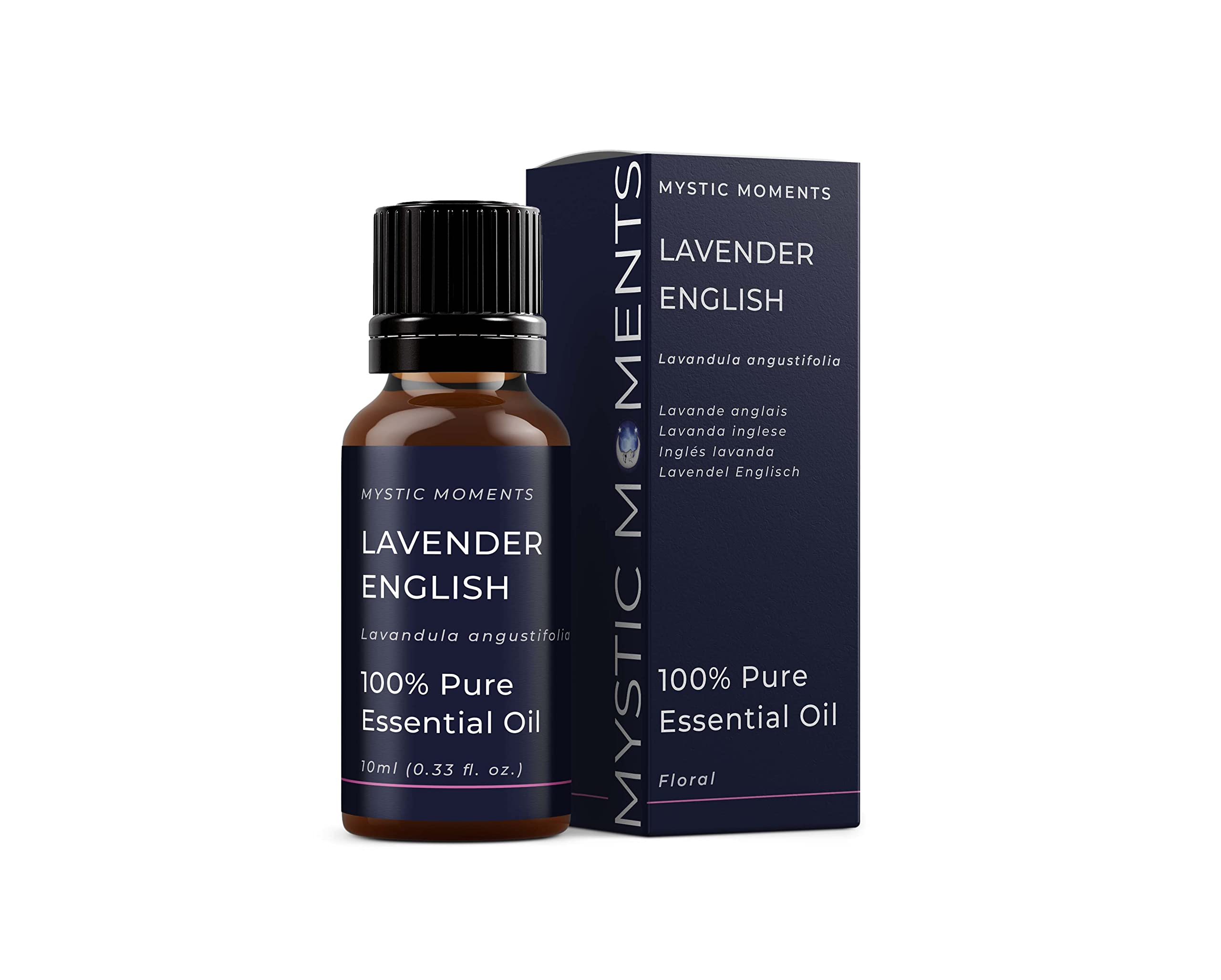 Mystic Moments | Lavender English Essential Oil 10ml(Lavandula angustifolia) | 100% Pure Aromatherapy Oil | Soft Floral Herbal Aroma | Relaxing Home Ambience