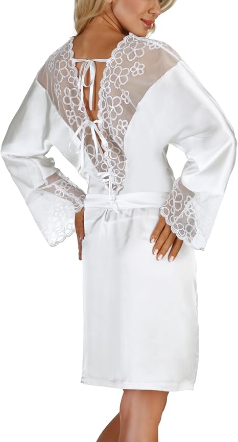 white satin dressing gown uk