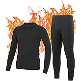 Roadbox Boys Thermal Underwear Sets Ultra Soft FLeece Lined Long Johns Base Layer Top and Bottoms with Pockets