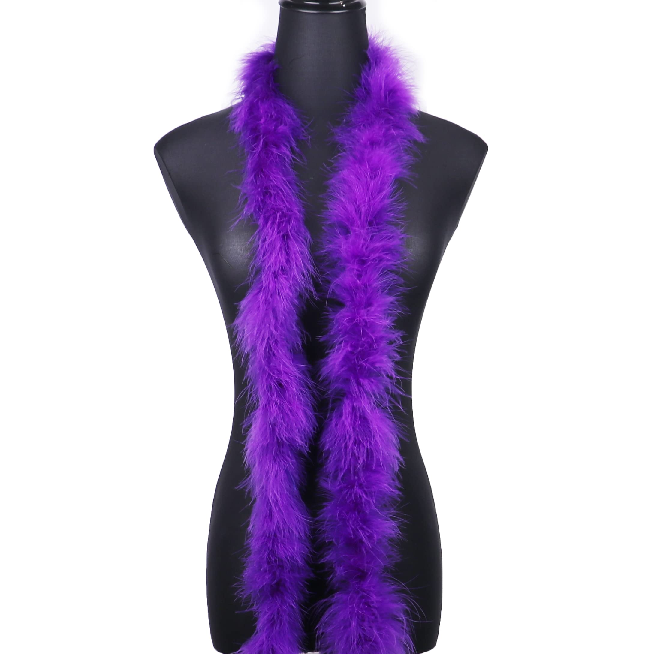 2 Yards 20G Fluffy Marabou Purple Feather Boa for DIY Craft Sewing Trim Home Wedding Party Christmas Decoration — image 1