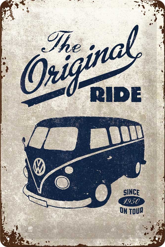 Nostalgic-Art Retro Tin Sign – Volkswagen Bulli T1 – The Original Ride – VW Bus gift idea, Metal Plaque, Vintage design for decoration, 20 x 30 cm