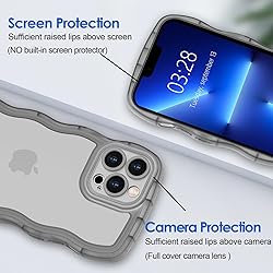 Anuck for iPhone 13 Pro Max Case Wavy Edge Clear