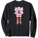 Diet Coke - Classic Bottle With Pink Coquette Bow Sweatshirt