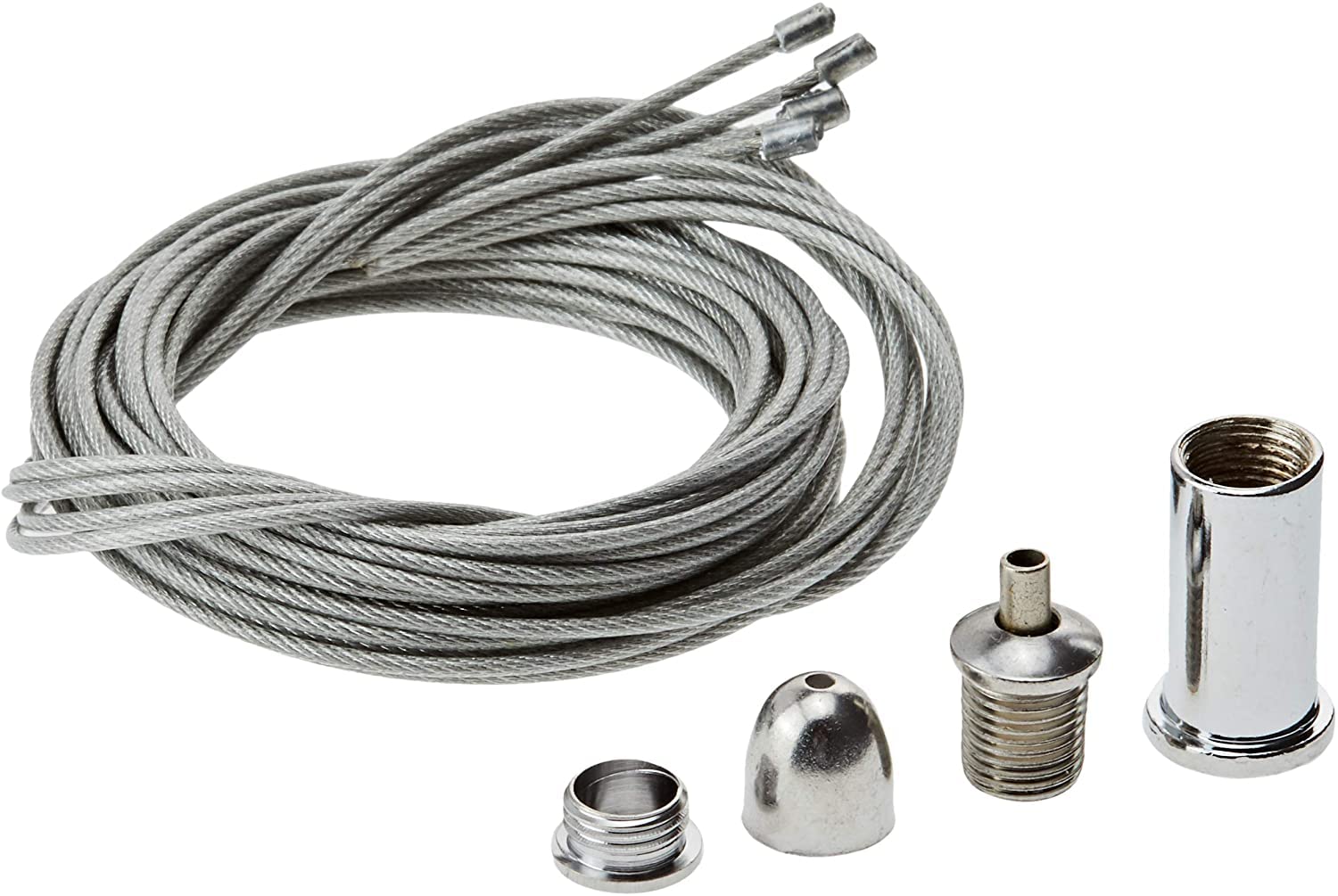 Jandei - Universal Suspension Kit, 4 Steel Cables of 1 Meter, with Accessories Included (Screws, Plugs, Washers), for Installation of LED Panels and Other Ceiling Products