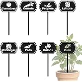 CUTHOLLOW 8PCS Metal Plant Markers Stakes Vegetable for Outdoor Indoor, 3.5"x7" Waterproof Cute Garden Plant Labels Signs Tags for Farmhouse Greenhouse Decor - Funny Gardening Gifts