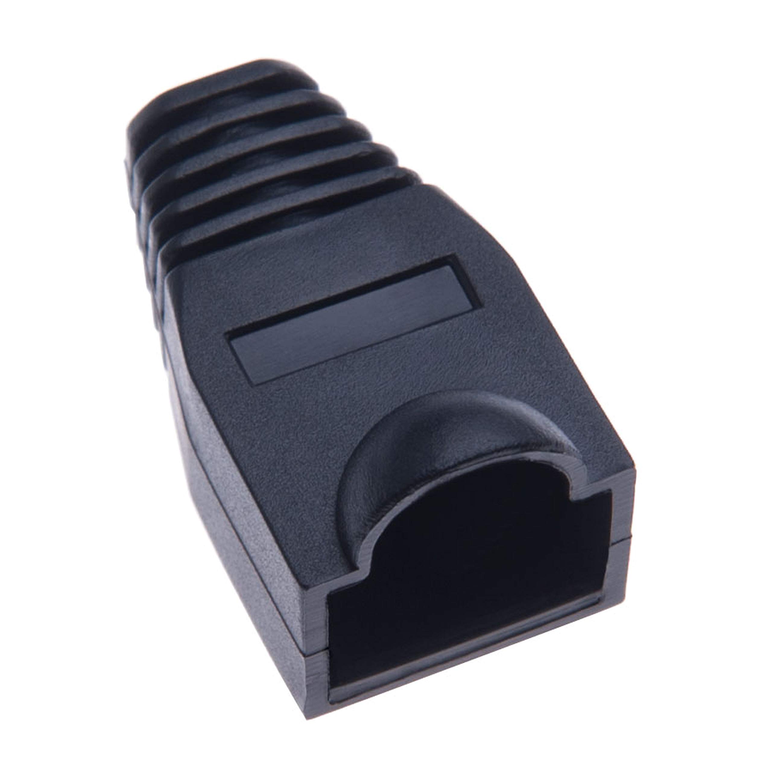 Keple RJ45 Boots Plastic Network Wire LAN Strain Connector Boot Ends Caps | RJ45 Connector Ethernet Cover for Cat6 Cat6e Cat5 Cat5e Cable | RJ 45 Cable Plug Protectors | Black, 50PCS