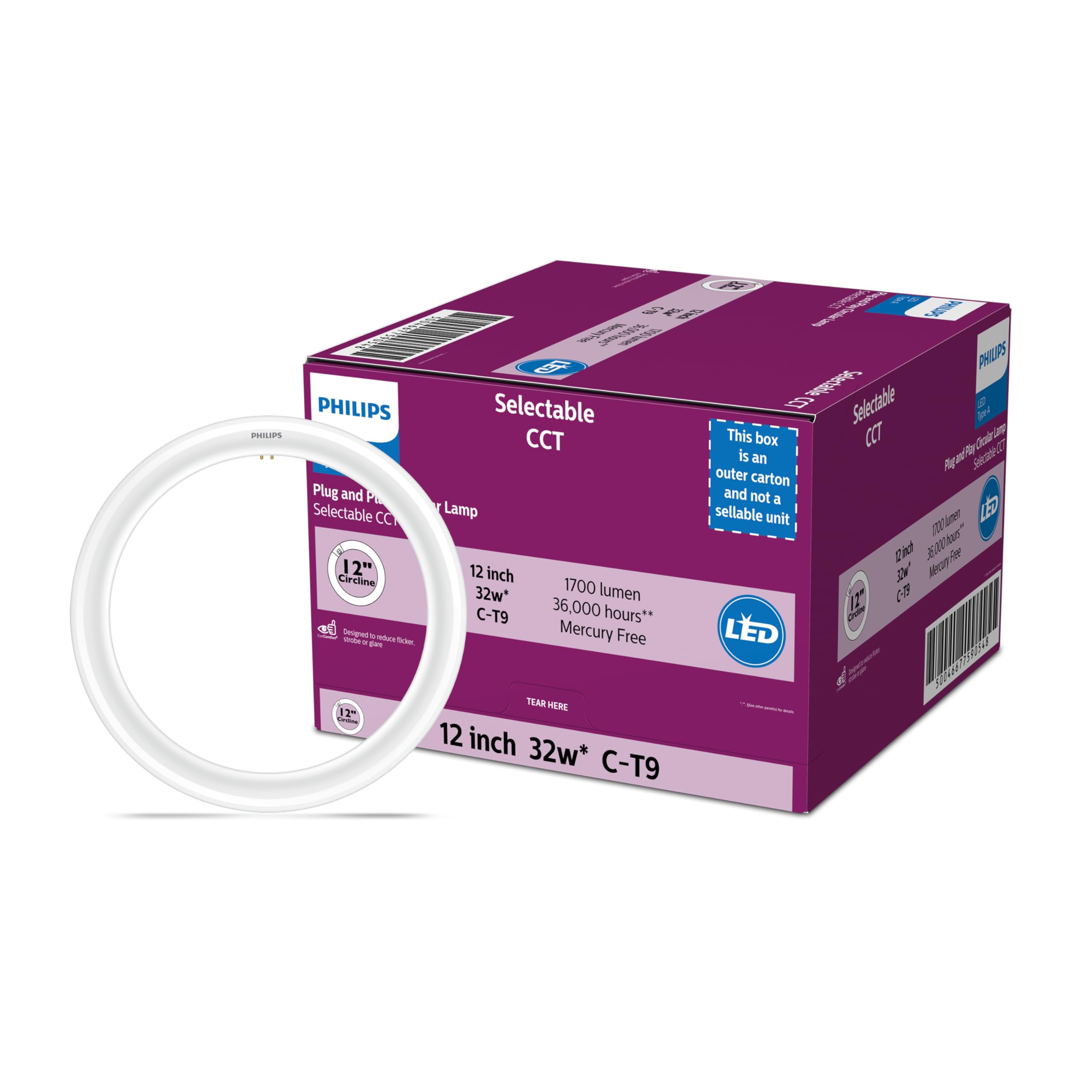 8-Inch T9 Circline LED Replacement Bulb – Plug & Play For 22W FC8T9 Fixtures, Energy Saving!