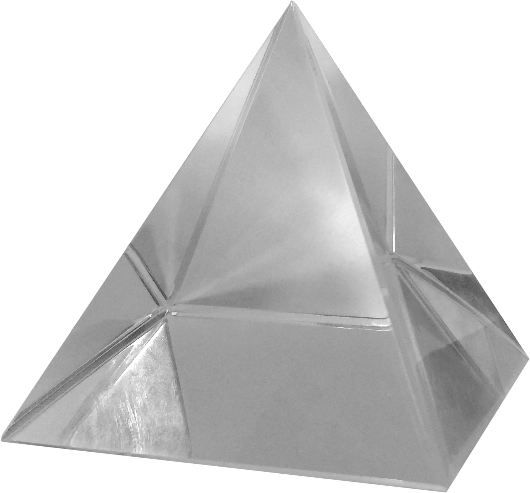 Maa Padma Farms Crystal Pyramid for Good Luck, Prosperity and Success/Sphatik Pyramid for Positive energy and Vastu (3 x 3 Inch)