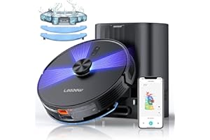 Loorow 3-in-1 Robot Vacuum and Mop Combo, Self Emptying Station for 60 Days, Robotic Vacuum Cleaner with LiDAR Navigation & Max Strong 4500Pa Suction, WiFi/App/Alexa Self-Charging Replaceable Dust Bag