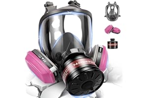 WJJIYR Full Face Respirator Mask, Gas Masks Survival Nuclear and Chemical, Gas Respirator with Activated Carbon Filters
