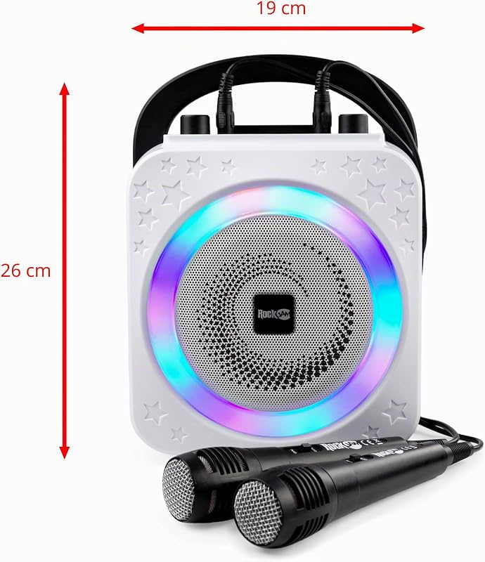 Máquina de karaokê rockjam ring bluetooth com dois microfones