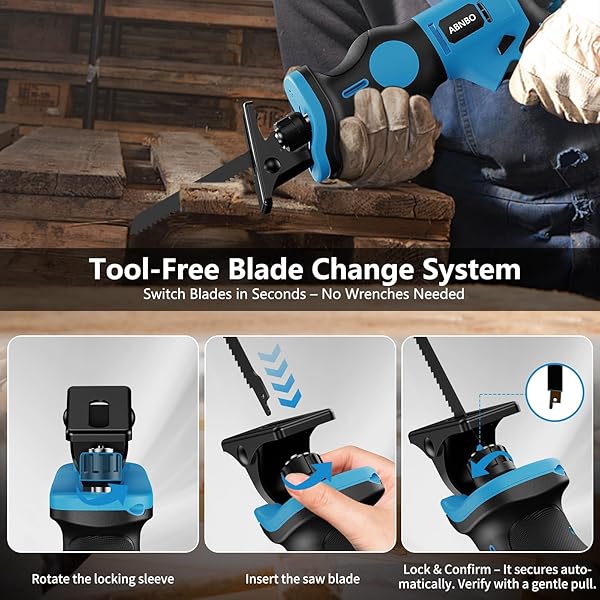 20V CORDLESS RECIPROCATING SAW, BRUSHLESS ELECTRIC RECIPROCATING SAW WITH 2 BATTERIES AND 6 BLADES,TOOL-FREE BLADE CHANGE, PORTABLE POWER RECIPROCATING SAW FOR CUTTING WOOD, METAL, PVC