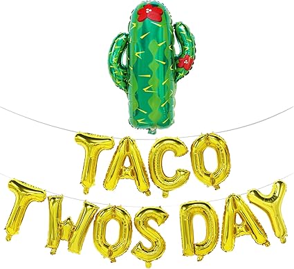 Amazon Com Taco Twosday Balloons With Cactus Taco Twosday Party