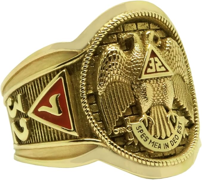 Scottish Rite 32 Degree Masonic Knights Templar Gold 10K Freemasonry