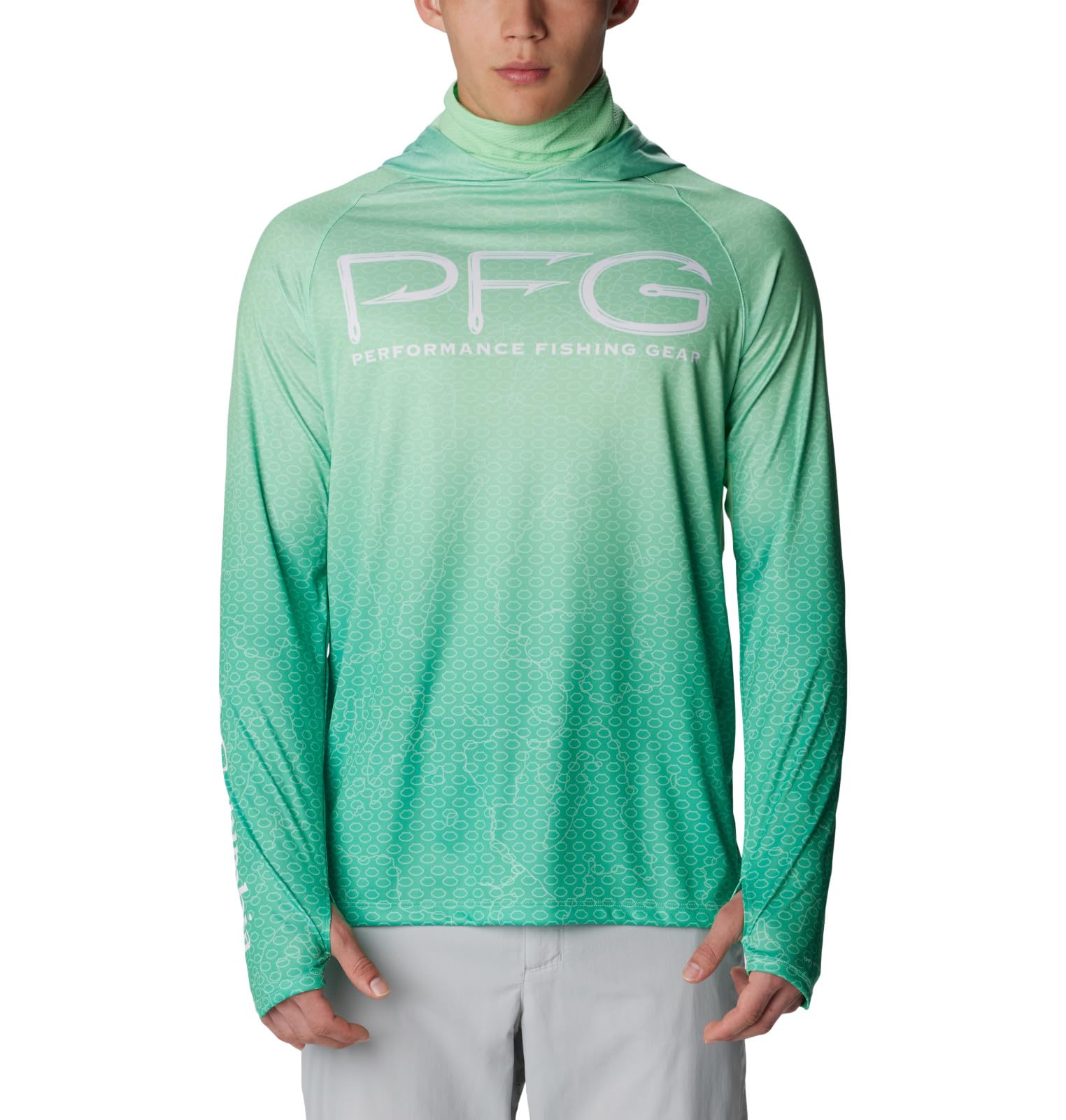 Columbia Men's Super Terminal Tackle Vent Hoodie, Ocean Mint Terminal Techcamo, Small Image