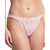 Satini Women's Sheer Frilly Sissy Tanga Knickers Briefs Bikini Panties