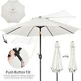 Yaheetech 9ft Garden Parasol Umbrella with Crank 8 Ribs Cream 2.7M Patio Shade view 7