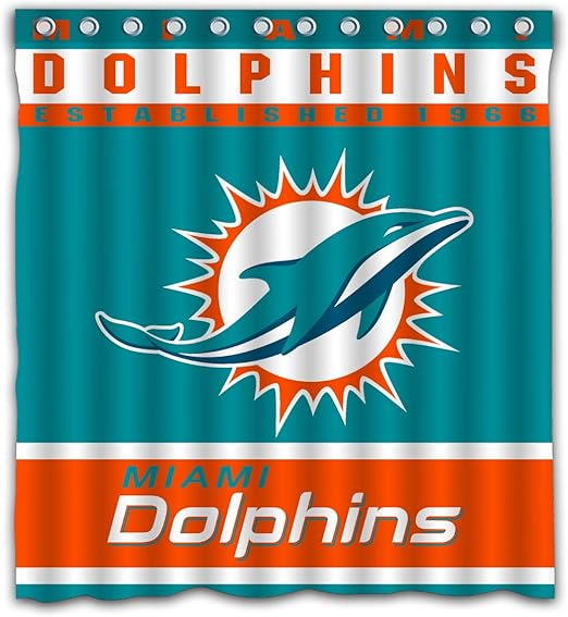 Amazon Com Potteroy Miami Dolphins Team Design Shower Curtain