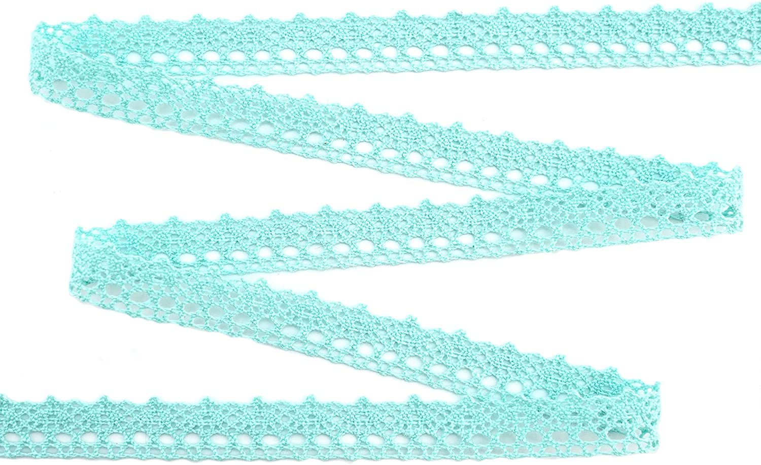 Deko Angels Cotton, Lace Mint 10 m x 15 mm Ribbon - Vintage Gift Ribbon for Decorative Purposes, Wedding, Sewing, and Crafting