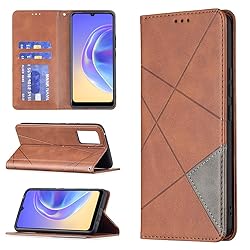 nincyee Flip Case for Vivo V21E 5G,Rhombus Pattern