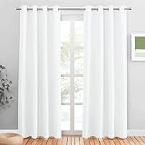 PONY DANCE Eyelet Thermal Insulated Curtains White 2 Panels 52x84