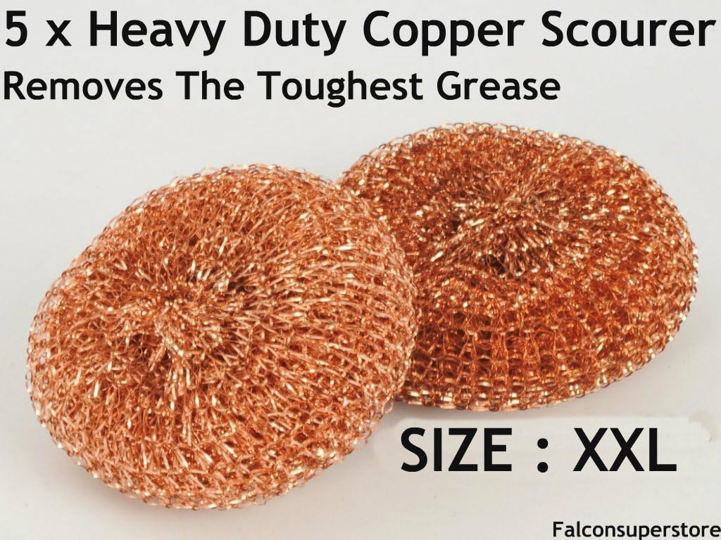 5 x HEAVY DUTYMETAL COPPER SCOURERS XXL DOUBLE EXTRA LARGE **FREE UK
