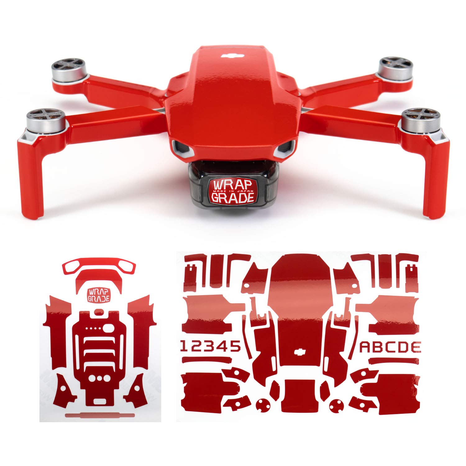 Wrapgrade Skin Sticker compatible with DJI Mavic Mini (SUPER RED)