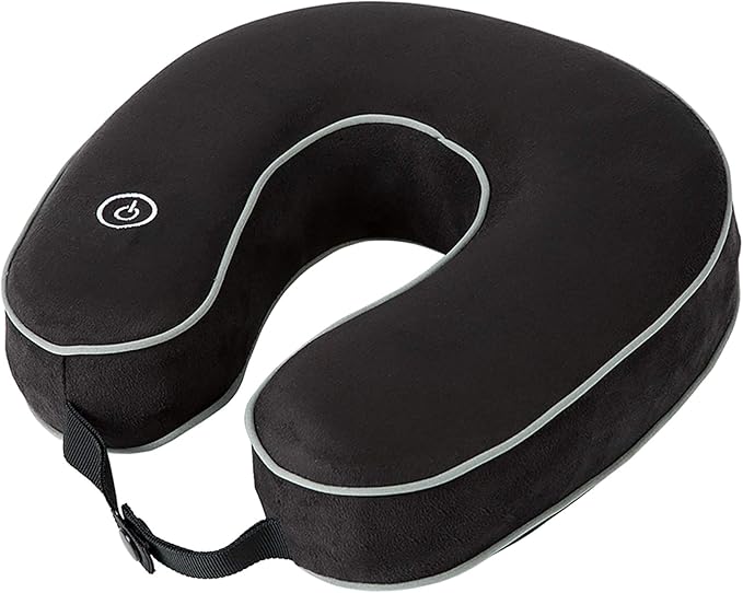 HoMedics Mobile Comfort Vibrating Massage Travel Neck Pillow with Comfortable U Shape Memory