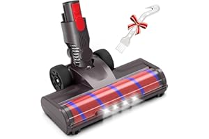 Haoyijor Hardwood Floor Attachment for V15 V8 V7 V10 V11 Vacuums Cleaners with LED Headlights, Vacuum Attachments with Flexible Big Rollers, Soft Roller Brush Head Replacement Parts