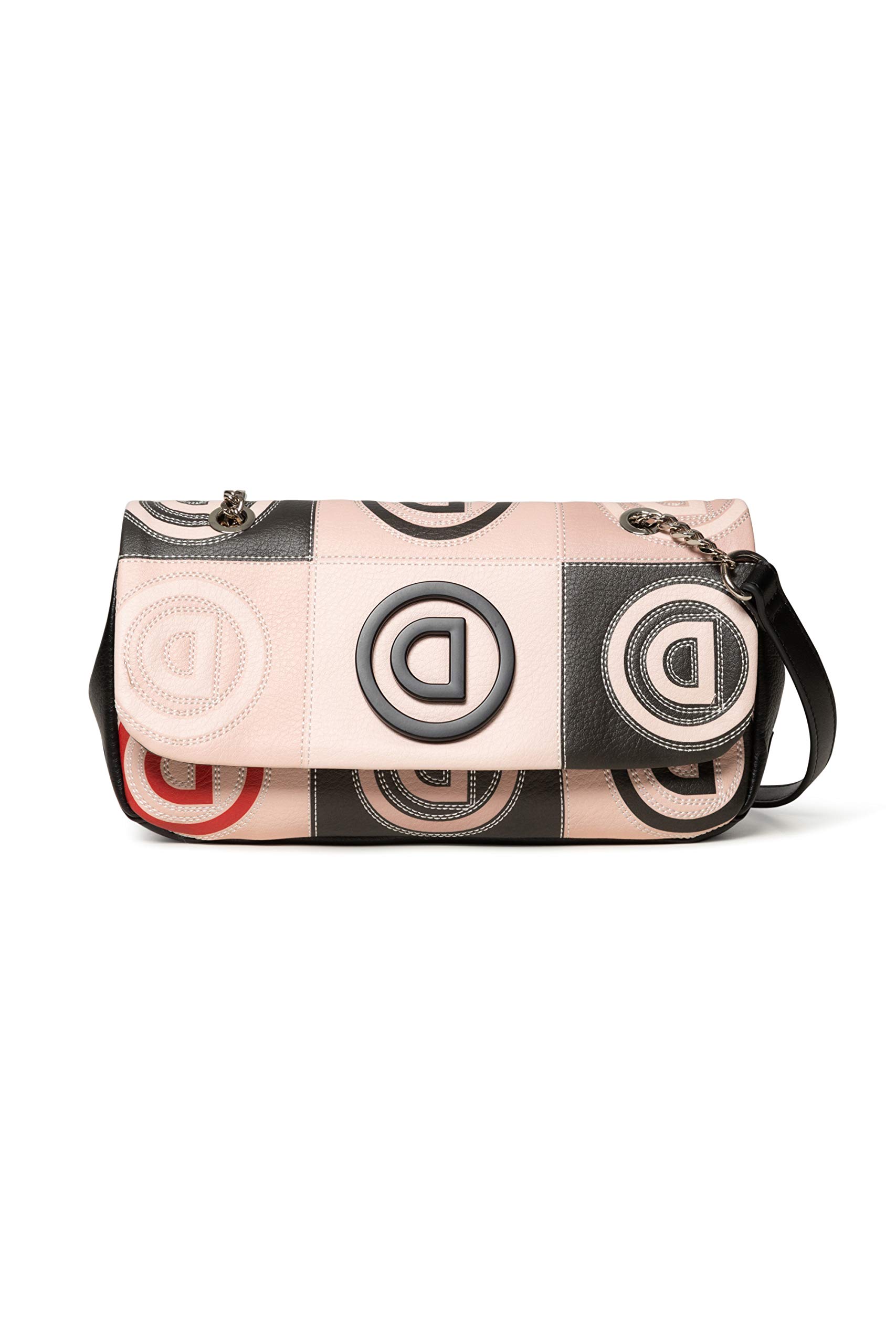 Desigual Borsaa Patchwork Tracolla Donna - Rose Multi, Beige (Beige), 9x14.5x28.5 cm (B x H x T)