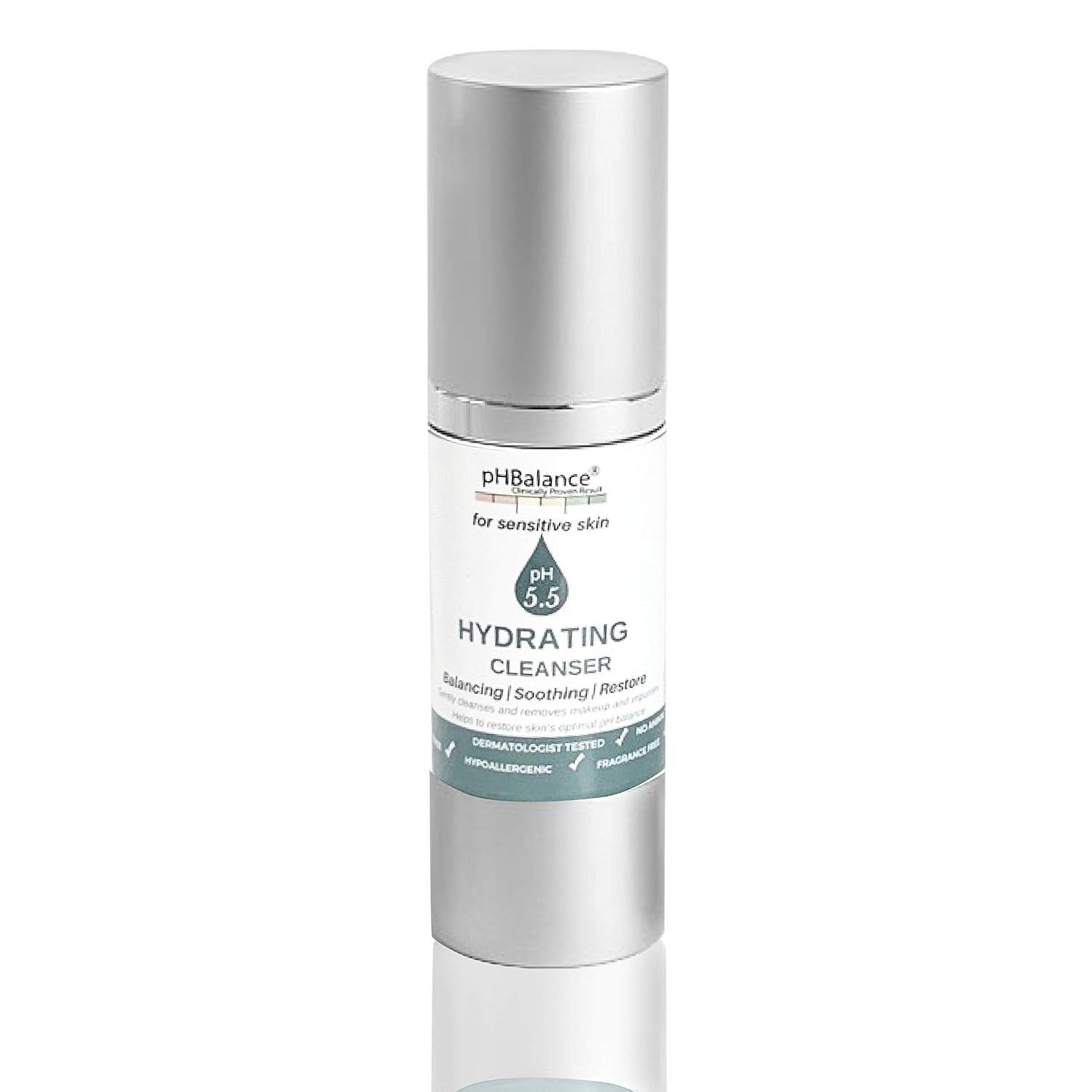Hydrating Face Wash - PH BALANCE SKINCARE Gel Cleanser - Daily Facial & Body Moisturizing Cleanser - For Dry, Acne-Prone Sensitive Skin - All Natural No Fragrance, Cruelty Oil, Paraben Free 1oz